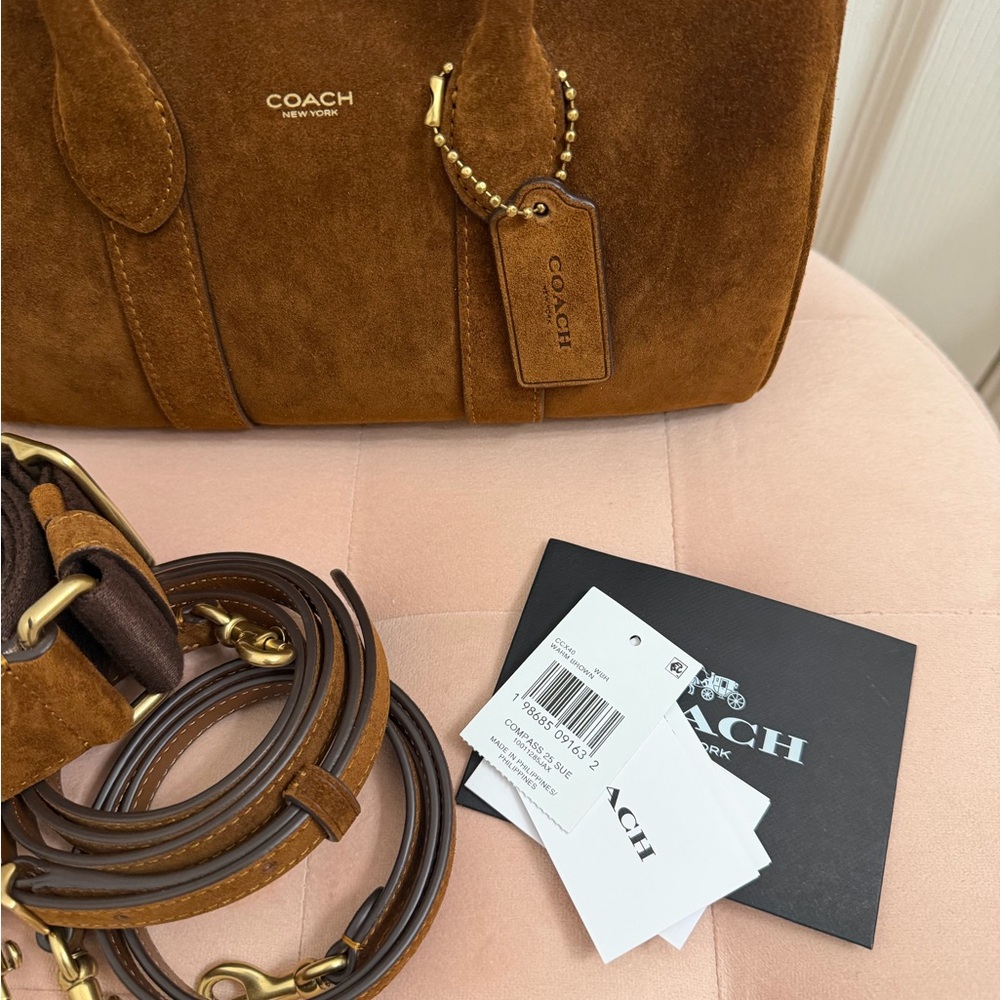 Coach Compass 25 Warm Brown Suede with Extra Straps - Picture 2 of 12